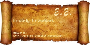Erdődy Erzsébet névjegykártya